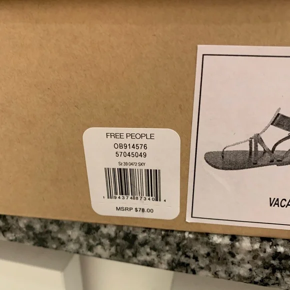 NWB FREE PEOPLE Vacation Day Wrap Sandal in Sky size 39❤️🎉🎄 - Picture 11 of 11